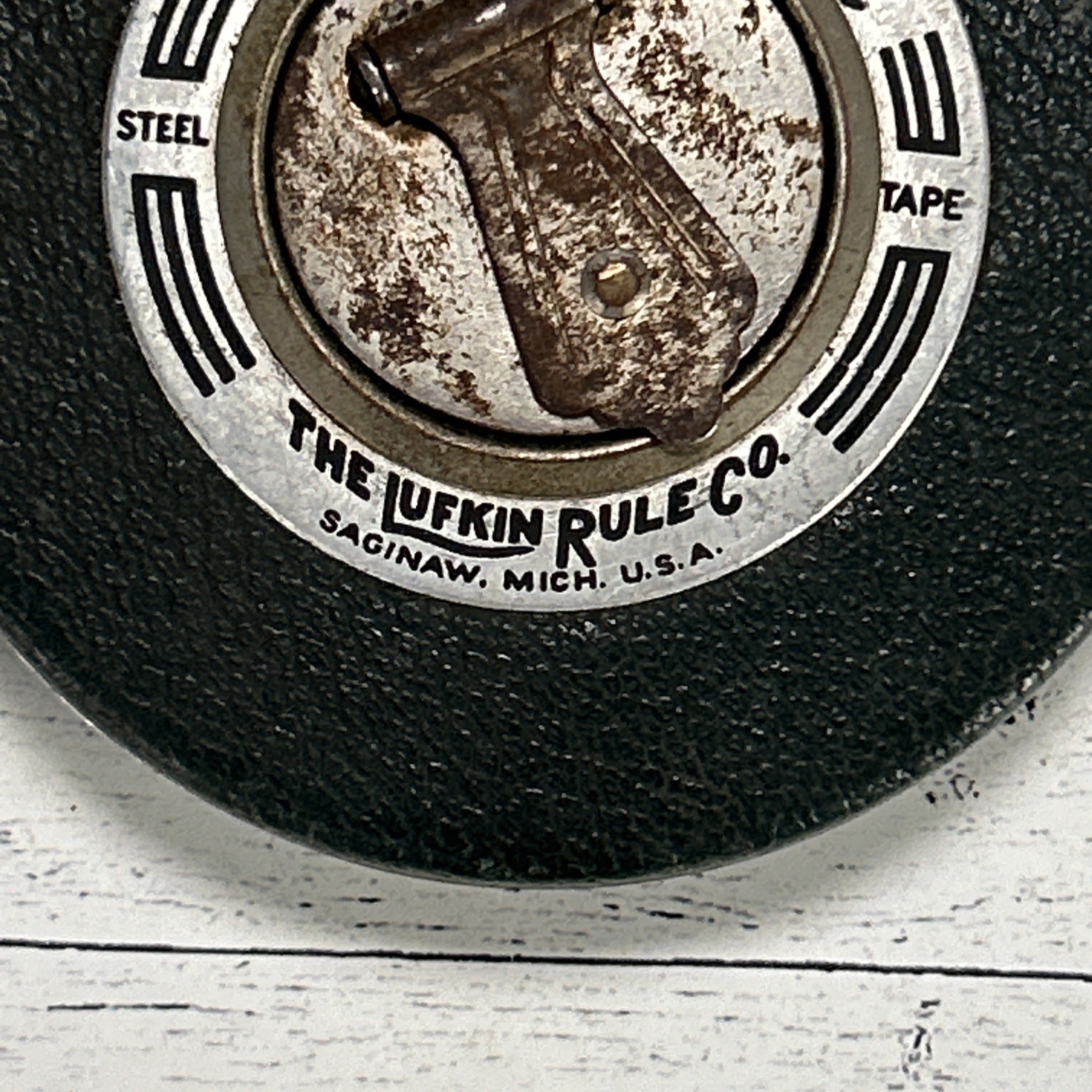Vintage Lufkin Royal 50′ Tape Measure Ni Clad Soft Tape Saginaw MI 1940s-1950s