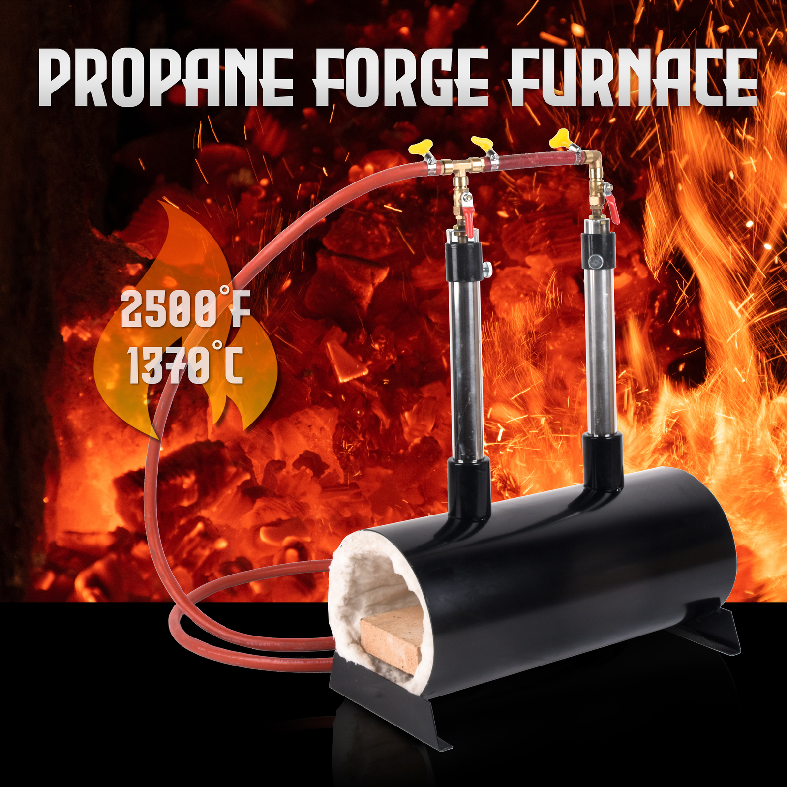 Gas Propane Forge Furnace 2 Burner Large Capacity Blacksmith Farrier Furnace