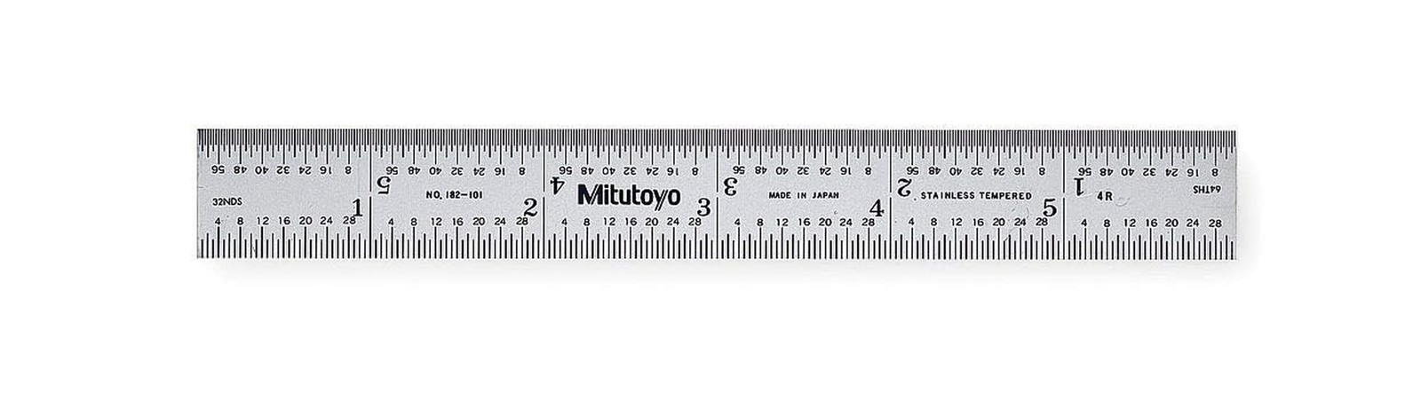 Mitutoyo 182-101, Steel Rule, 6″ (4R), (1/8, 1/16, 1/32, 1/64″)… FAST USA SHIP