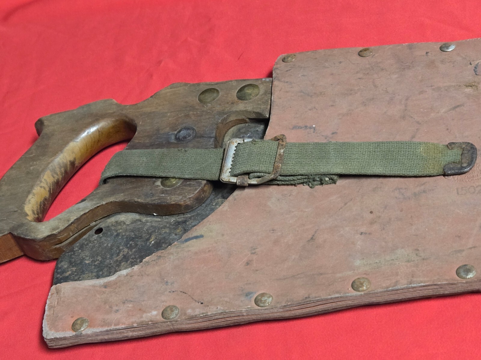 Rare Antique R.H. Buhrke Co. Hand Saw w/Scabbard Sheath #1502