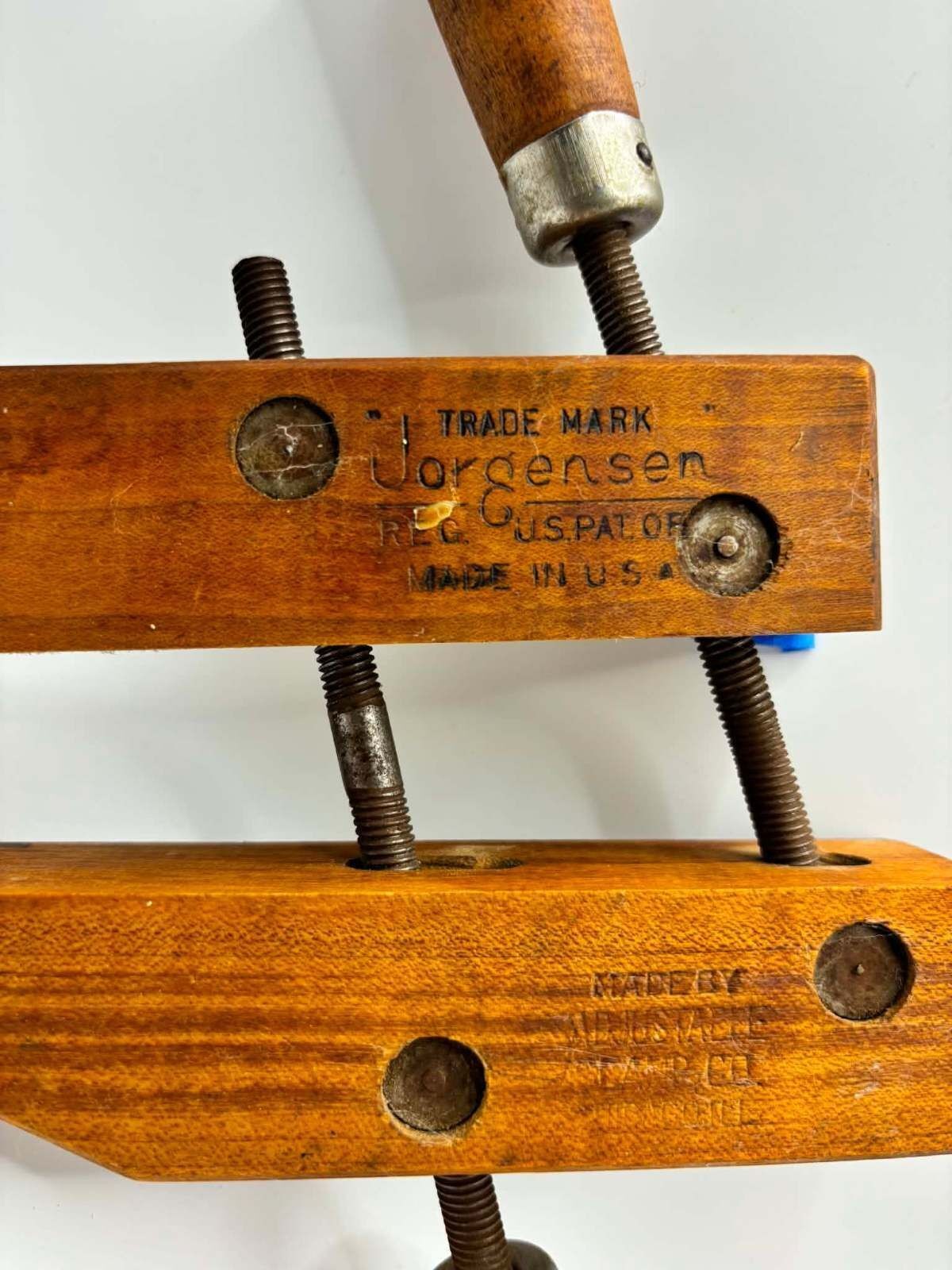 Vintage Jorgensen Wood Handscrew Clamps Set of 4 Adjustable USA Woodworking