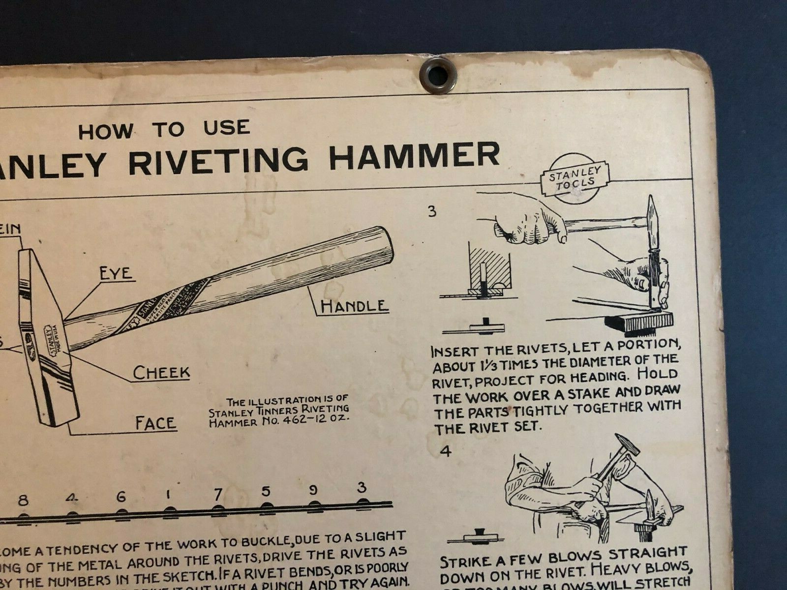 Vintage 1933 Stanley Tools Double Sided Pressboard Instructional Chart (4 of 14)