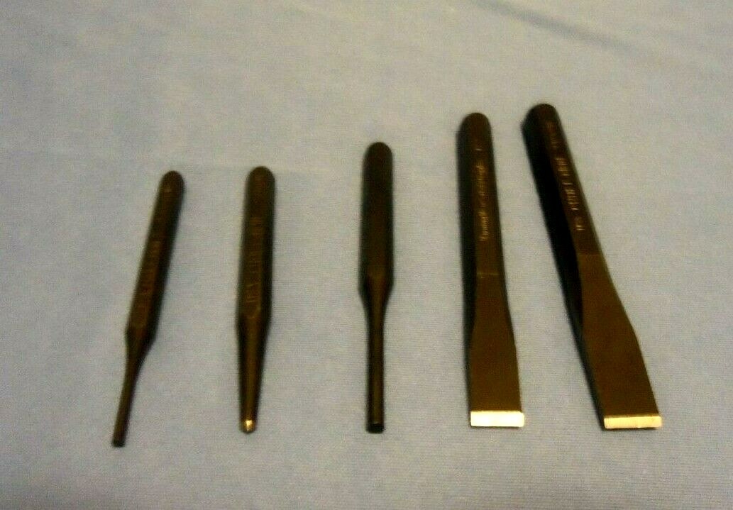 Craftsman #9-4301 Vanadium Alloy Steel Punch & Chisel Set Black Oxide Finish