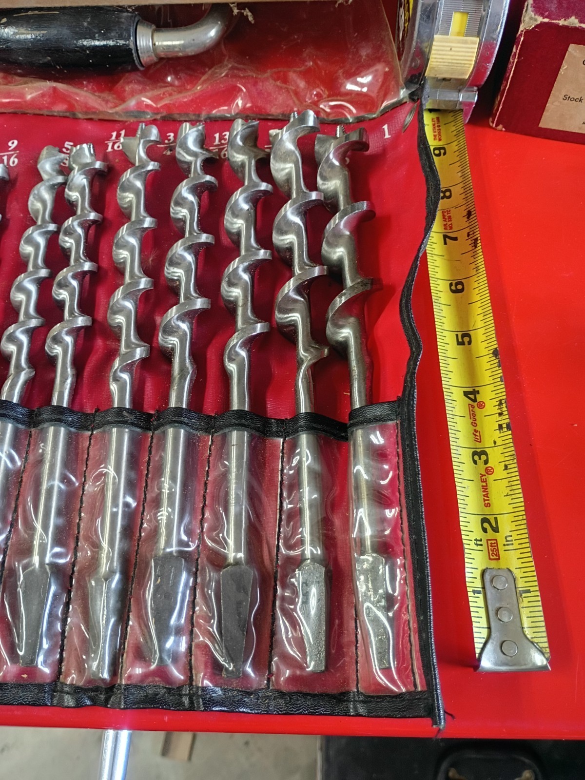 Vintage No.945 10″ Brace Hand Wood Drill/Vintage Set Of Irwin 62T Auger Bit Kit