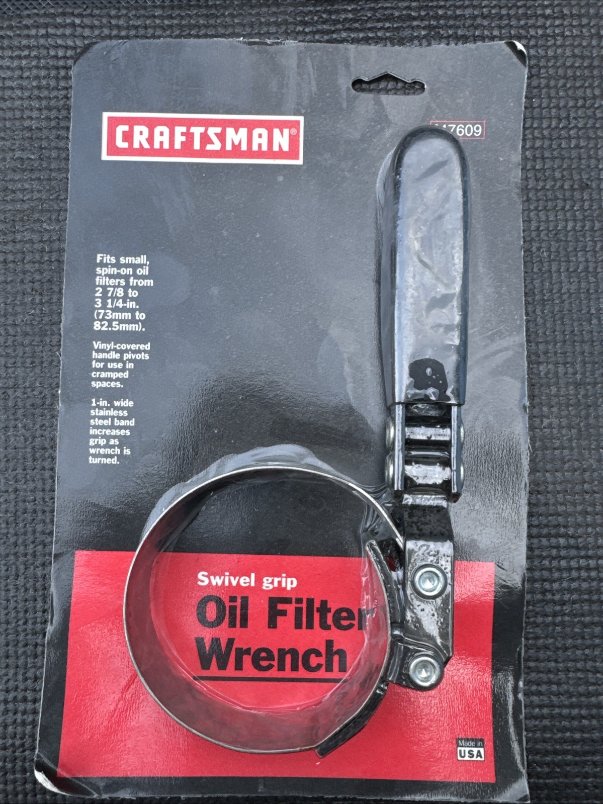 Sears Craftsman USA Nos Swivel Grip Oil Filter Wrench 47609 Small Spin On Filter