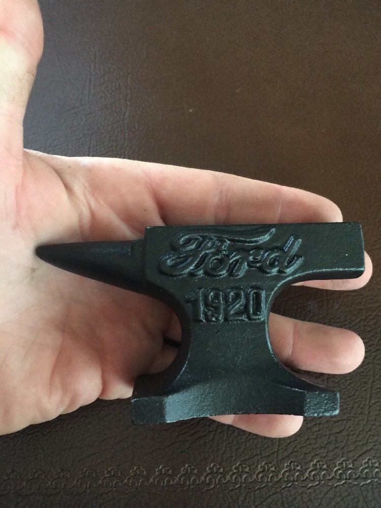 Ford Anvil Blacksmith Solid Metal Collector PaperWeight HOTROD Auto Man Cave Car