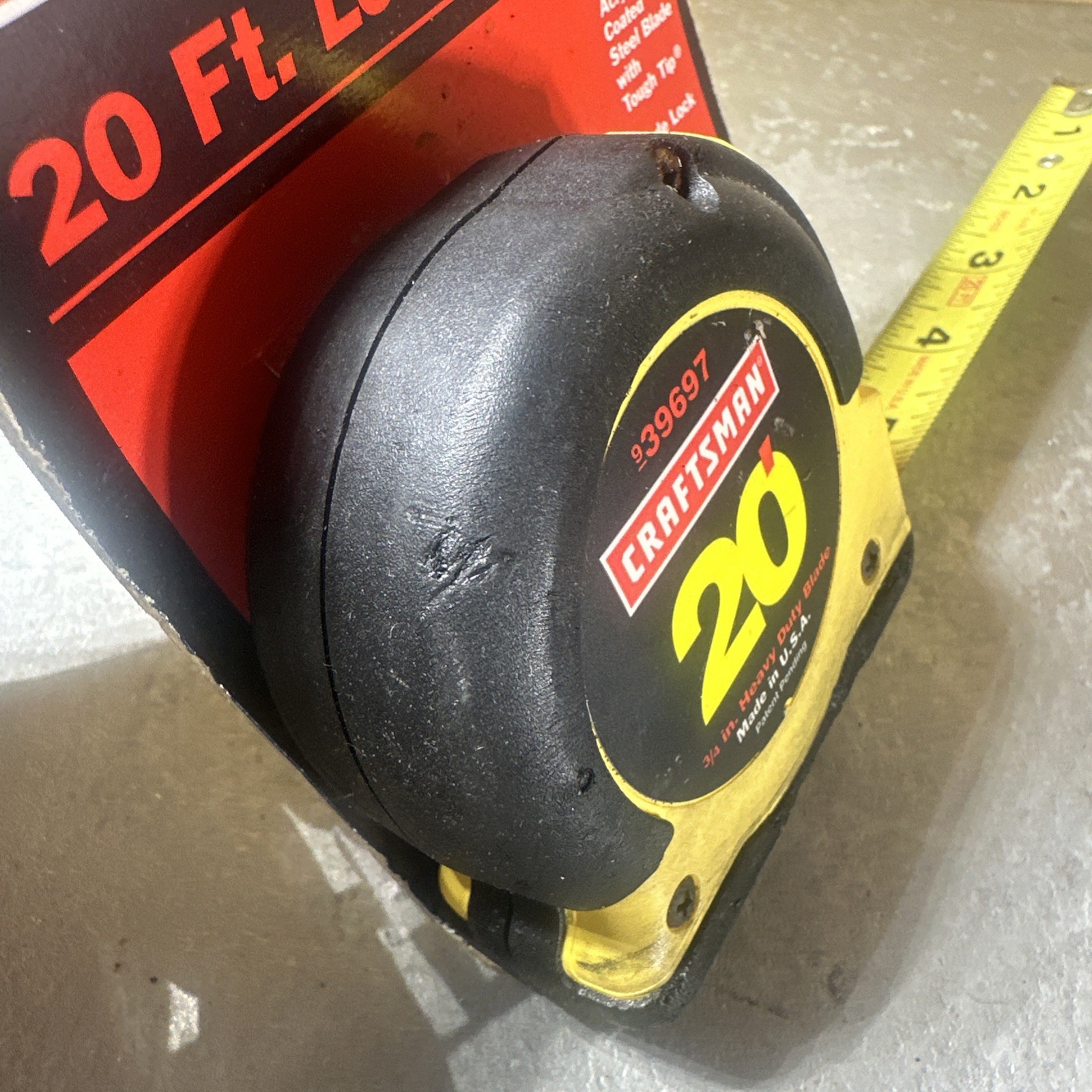 Sears Craftsman USA Nos 20ft Locking Tape Measure Rare Yellow 39697 20’