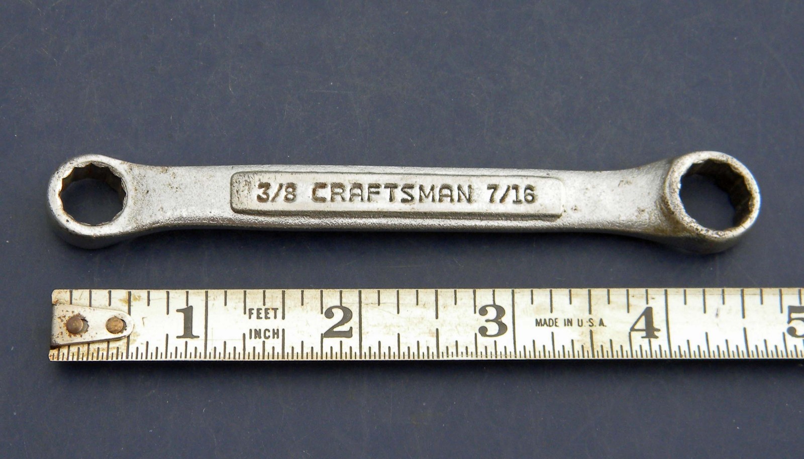 Vtg Craftsman 43863 -VV- Double Box End Wrench 3/8″ x 7/16″, 4-1/2″ Length, USA