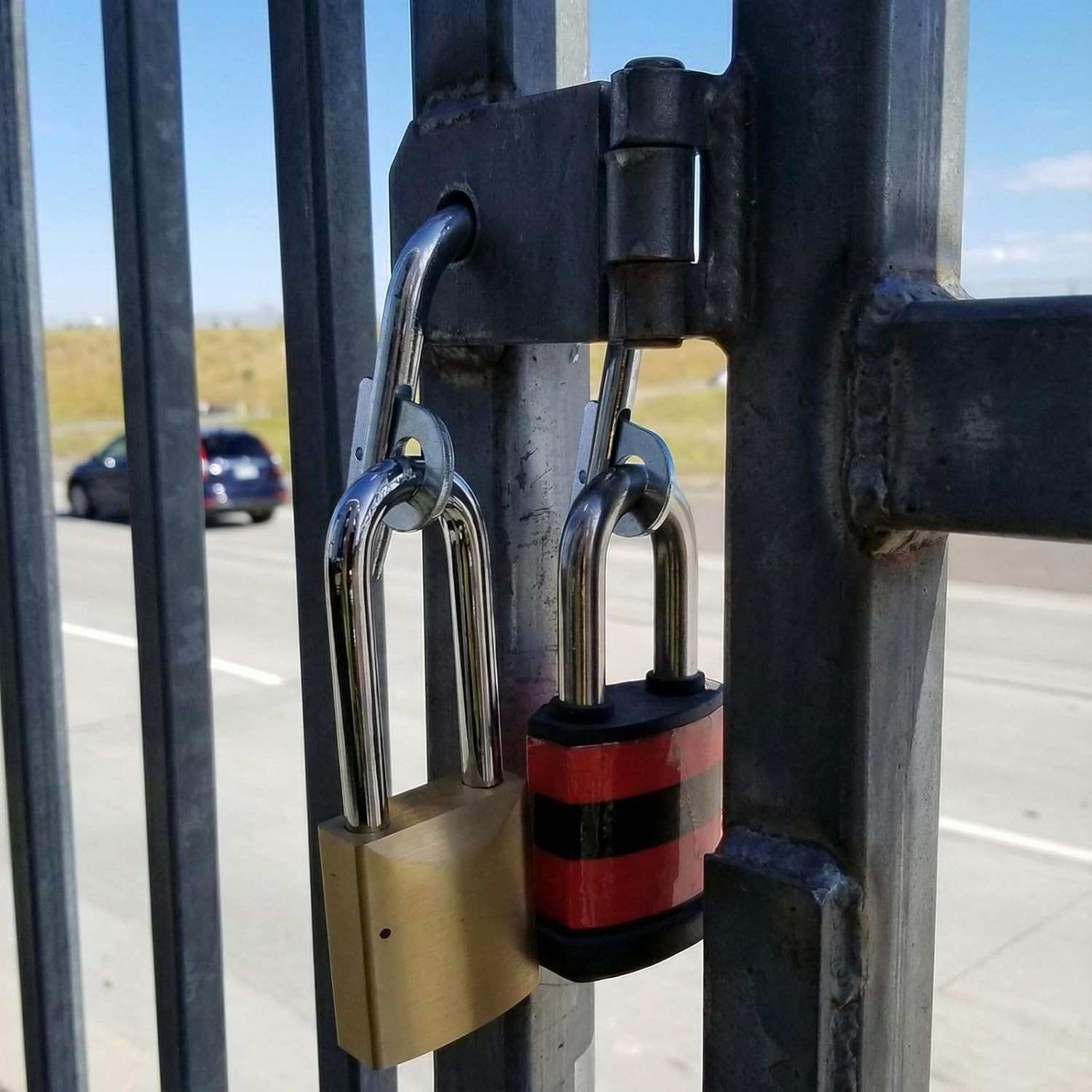 1 Set 2 Lock Gate Padlock Lock System Include U Bolt & Links School Districts