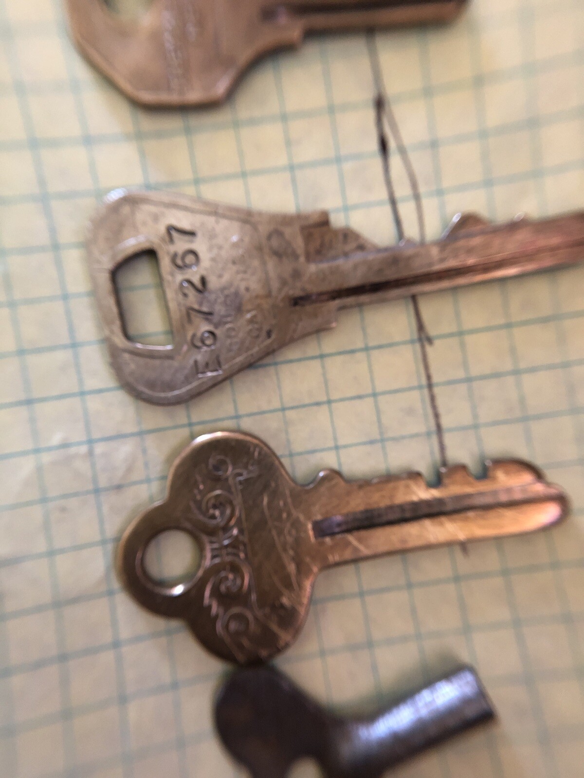 Skeleton Lock Flat Keys Corbin Eagle Yale Neilson Steel Antique Vintage Lot