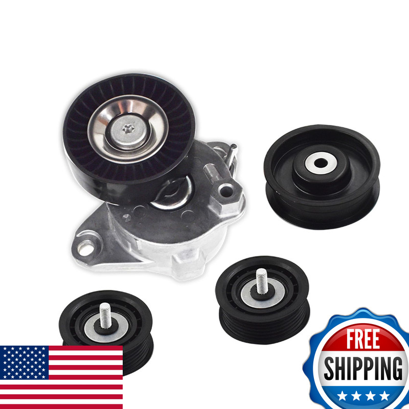 Labwork 4Pcs Belt Tensioner Pulley And Idler Pulley Replacement For Mercedes