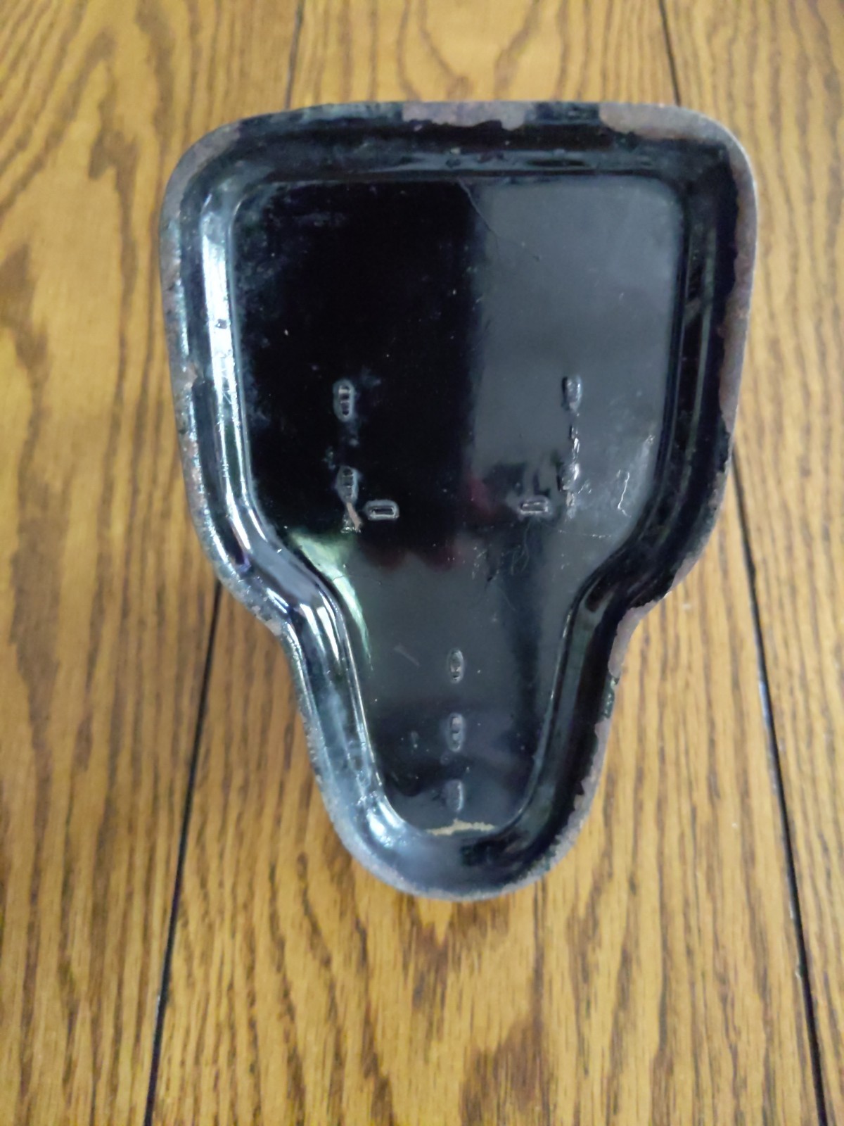 Small antique The Gem Postal Scale Pat. 1904 black with white flowers 8.25″ tall