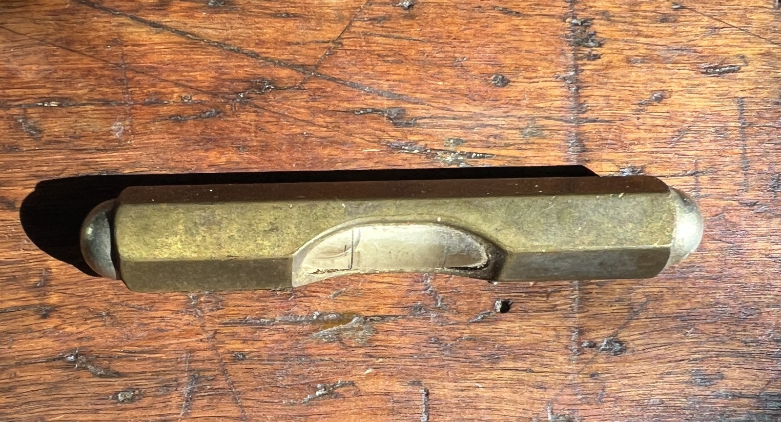 BRASS STANLEY No 31 Pocket Level 3”Bubble Hexagonal USA