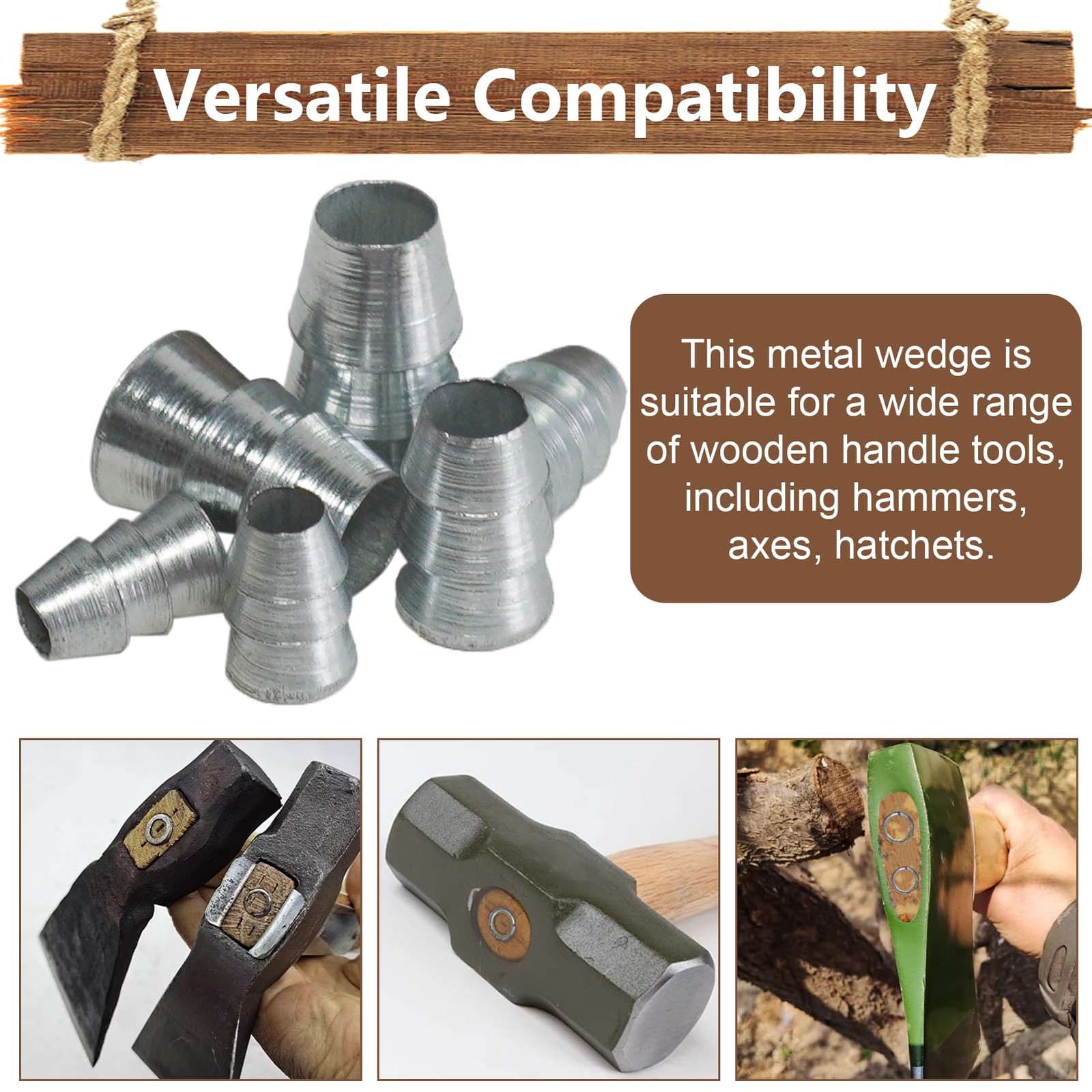 21 PCS Extended round Axe Handle Wedge Safety Metal Wedge Hammer Handle Wedges S