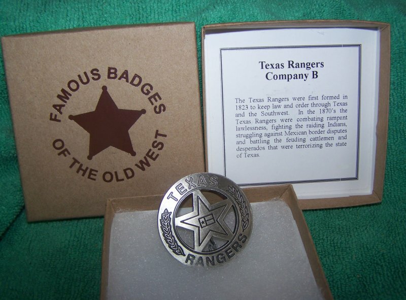 Old Western Texas Rangers Co B Badge – Boxed