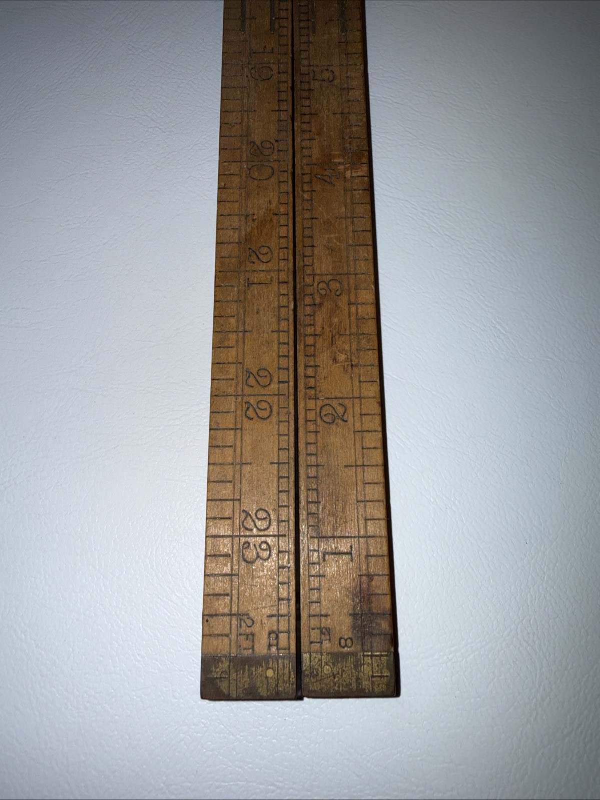 VINTAGE RABONE Boxwood & Brass Folding 24 Inch Pocket Ruler No 2550, England