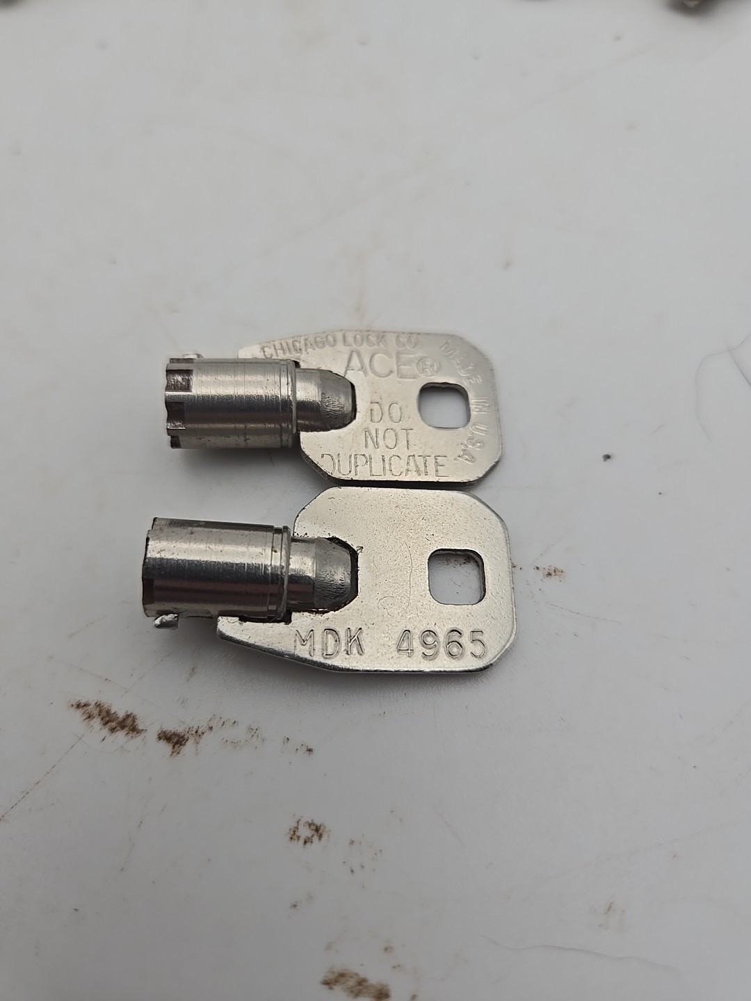 2pc – Chicago Lock ACE Barrel Tubular Cam Lock Key MDK4965 Vending Laundry (5E3)