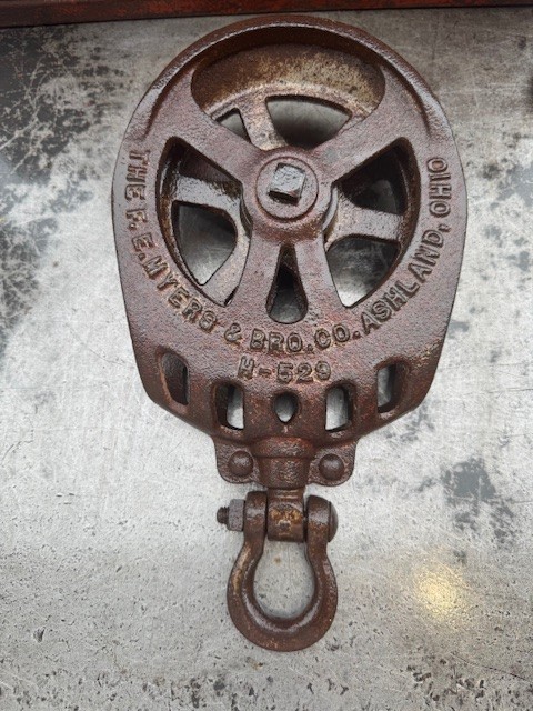 Antique Cast Iron F. E. Myers & Bro H-529 Barn Farm Hay Trolley Pulley
