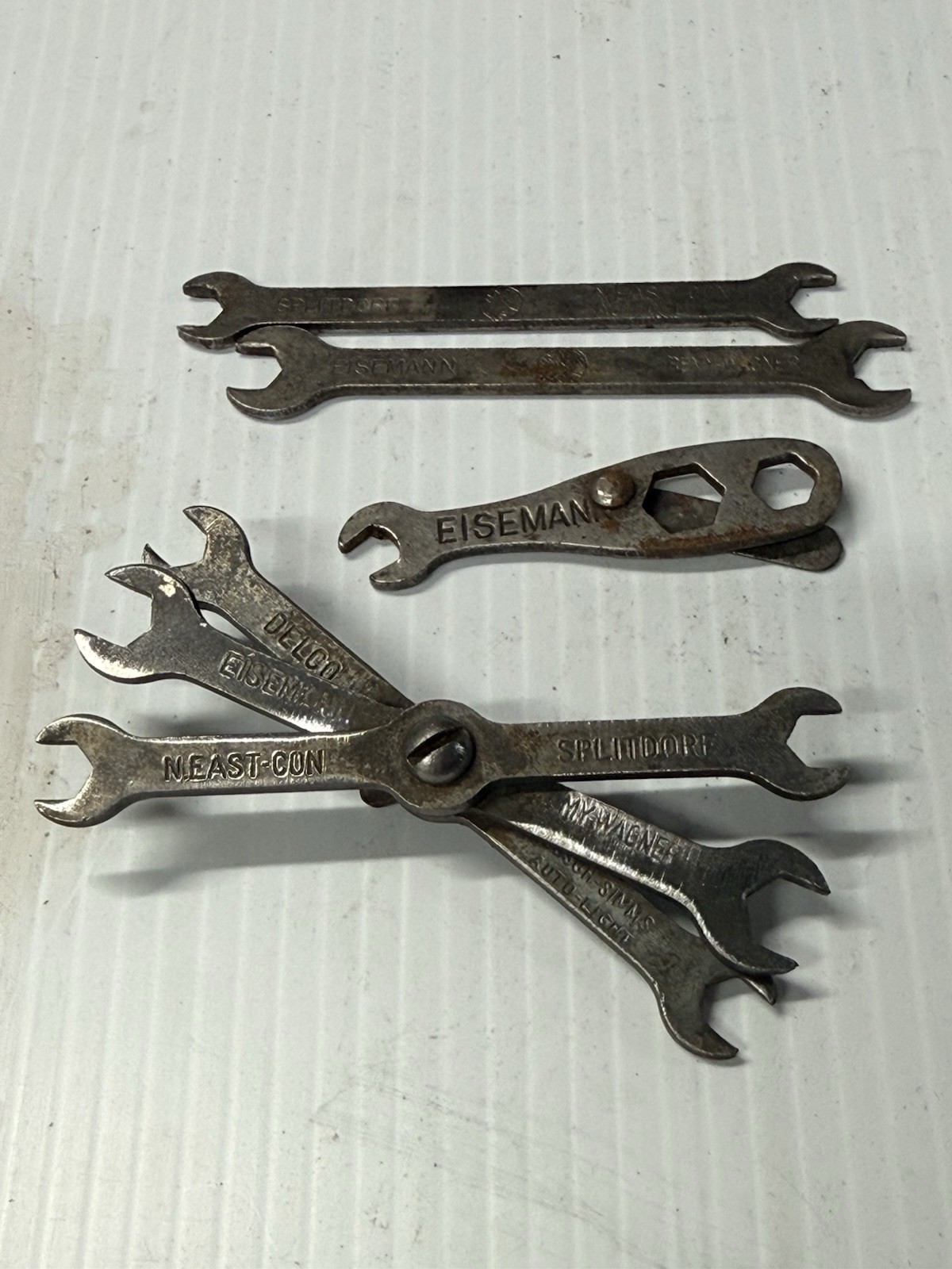 Lot Of 5 Auto Ignition-Magneto Wrenches. Eisemann,Splitdorf,Bosch,Wagner