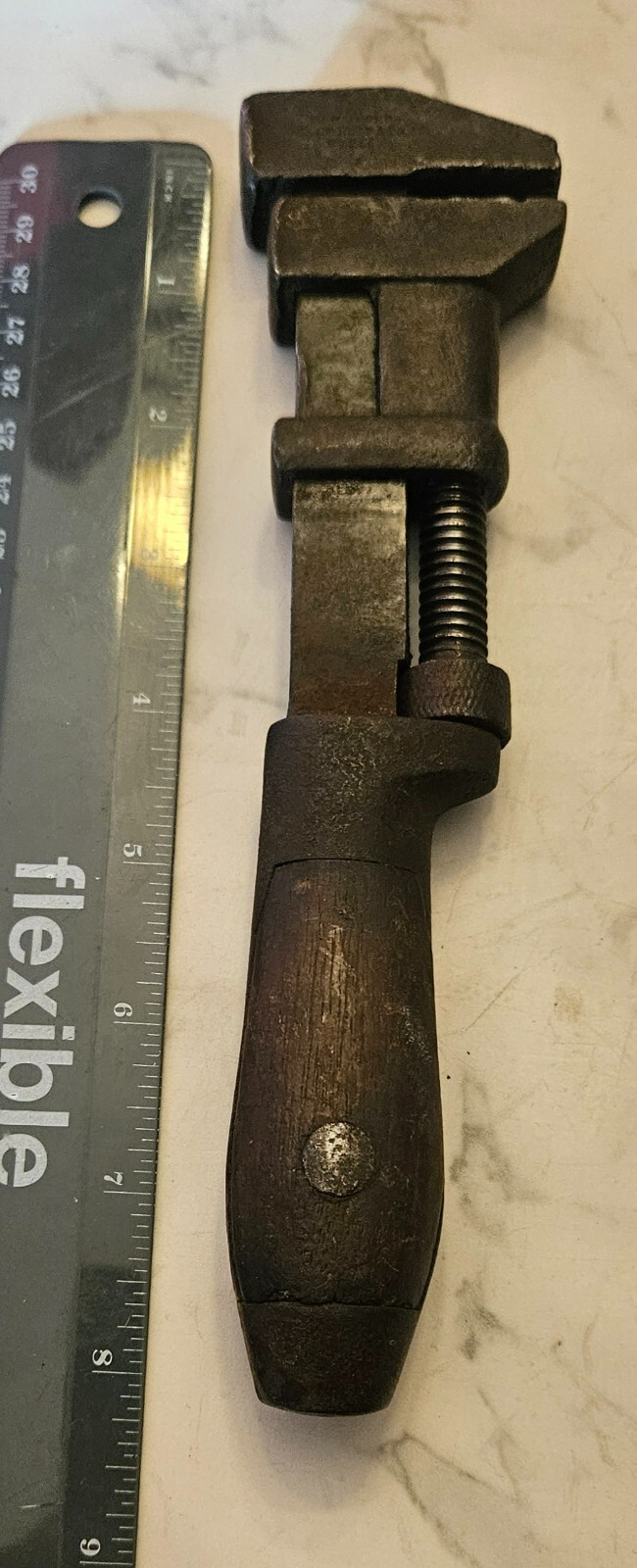 Antique 8” Adjustable Monkey Wrench – COES Wrench Co., Worcester, Mass.