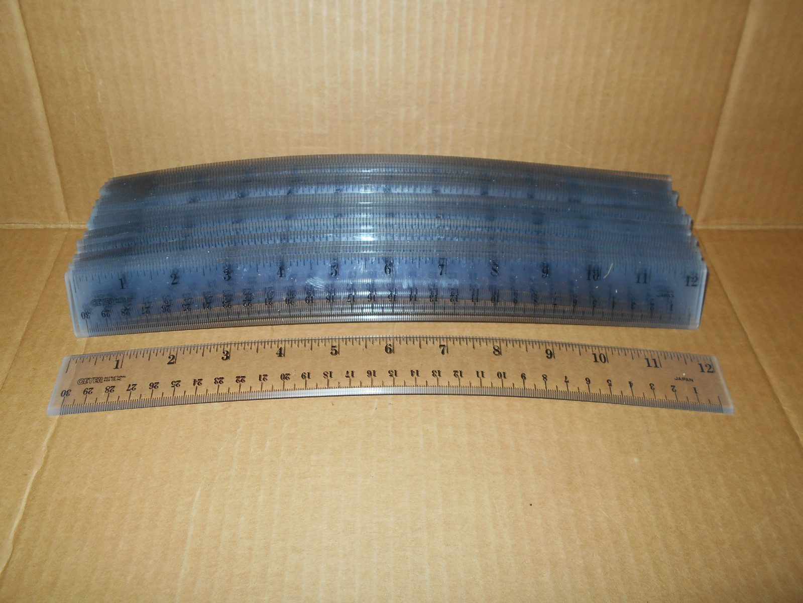 Lot of 24 Geyer 12 Inches Long Clear “Curved” Geometry Ruler 30 CM Japan #5102