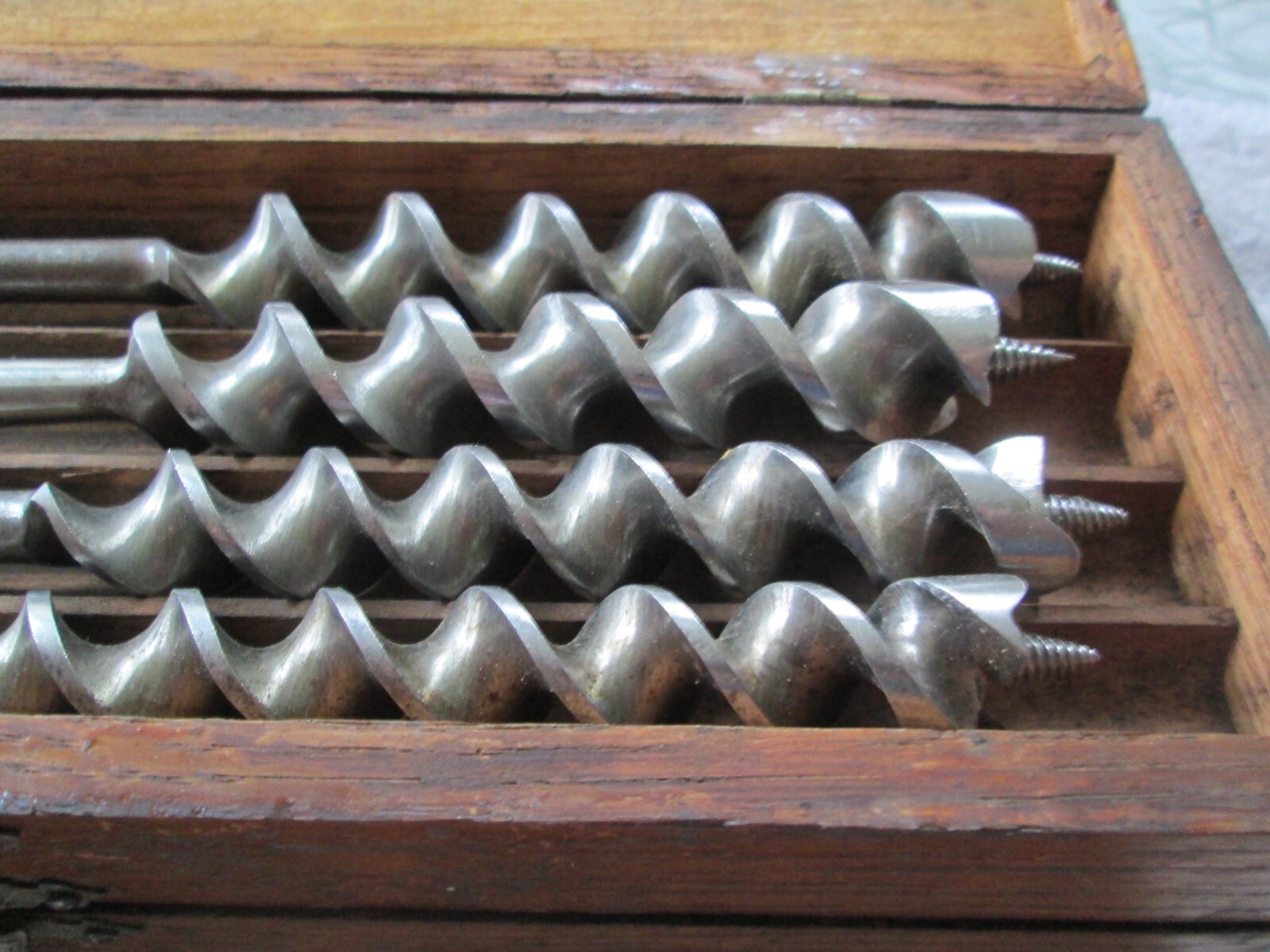 Stanley 3-Tiered Box of Russel Jennings Auger Bits – VGC