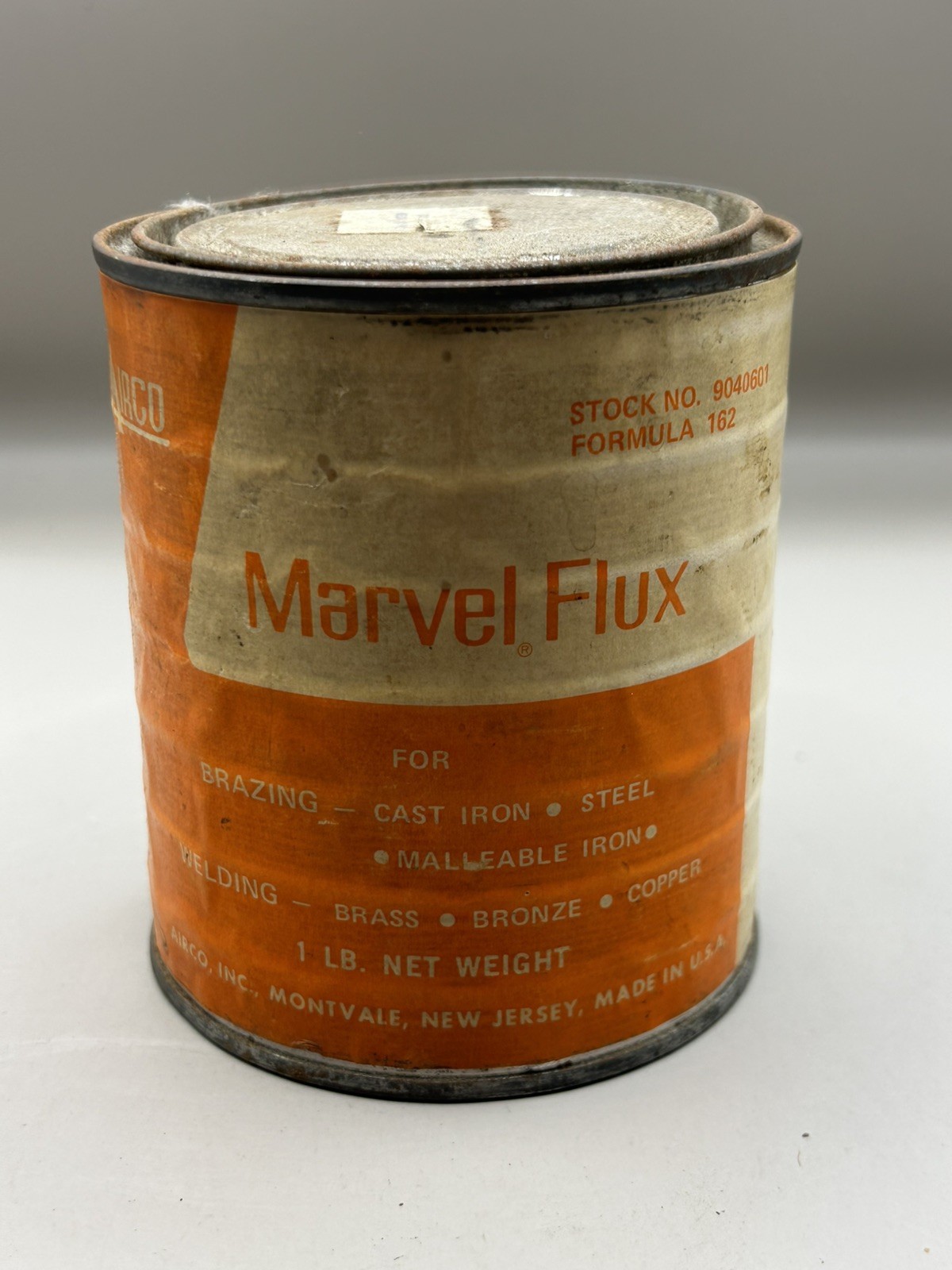 VTG Airco Marvel Flux formula 162 one pound tin can