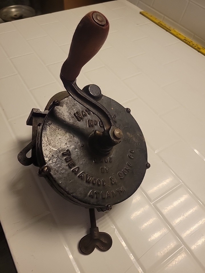 A.a. Woods And Sons No. 66 Tool Grinder Americana Decor Workshop Amish Tool Vtg