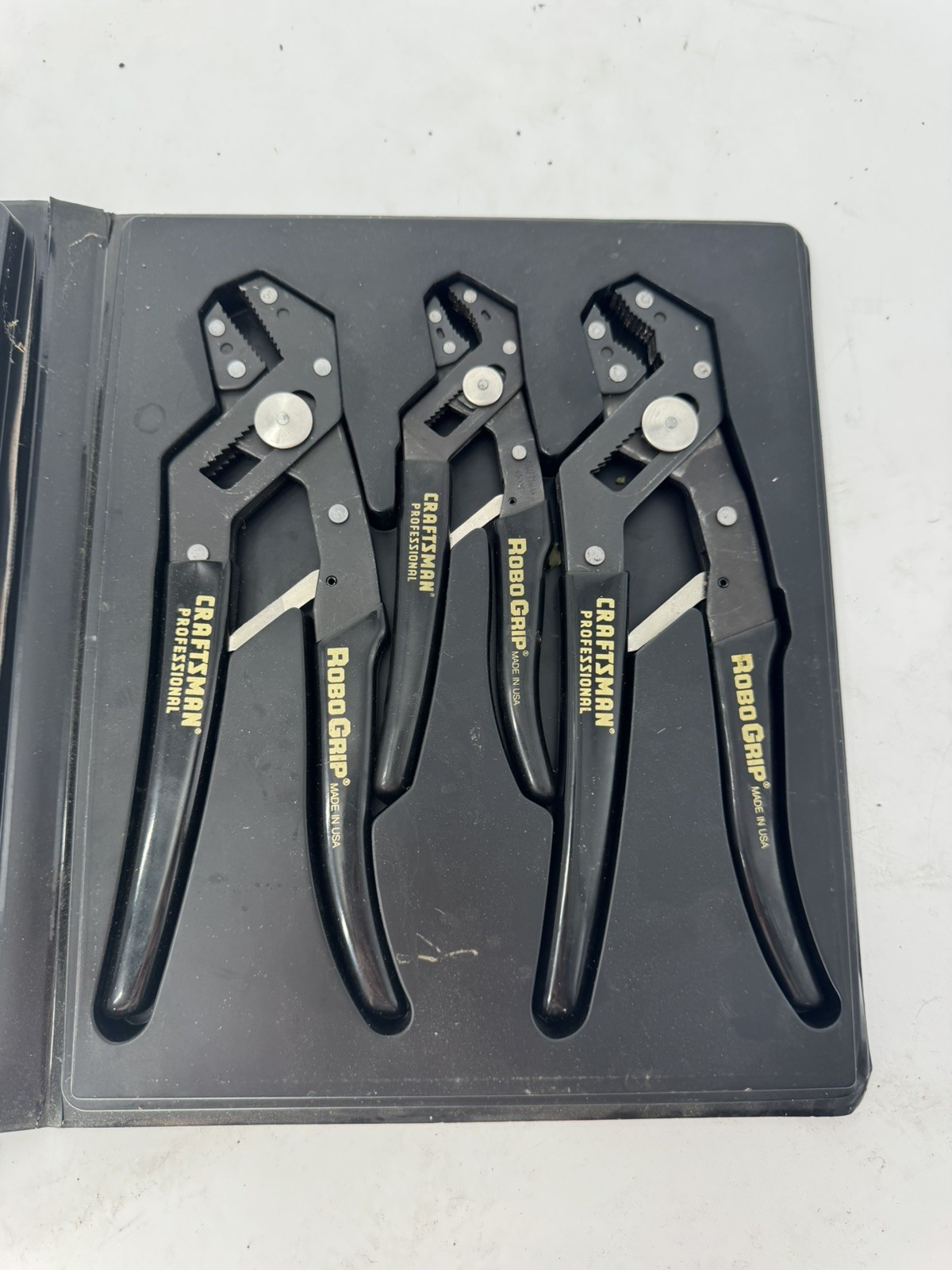 Sears Craftsman Professional Robo Grip 3 Pack With Case Pliers 45017 USA