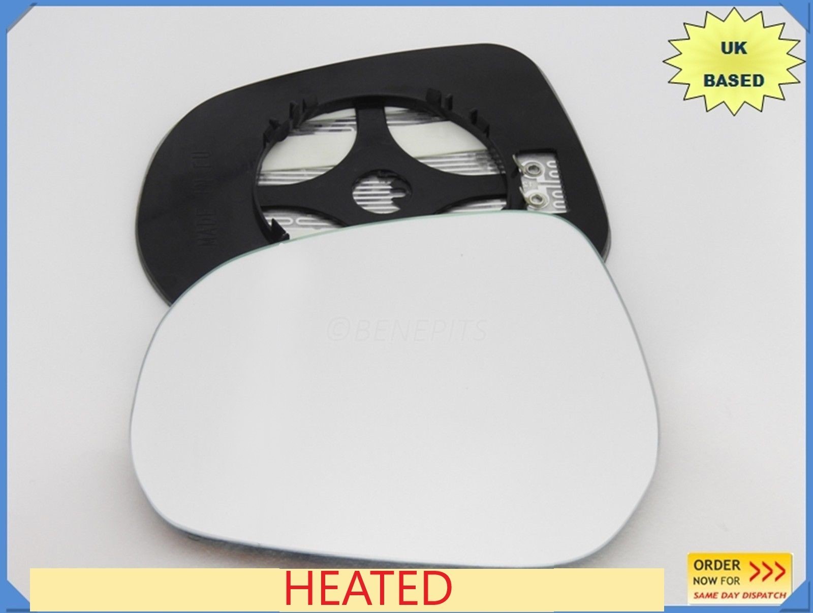Wing Mirror Glass Convex Heated For Vauxhall Agila 2008-2015 Left Side