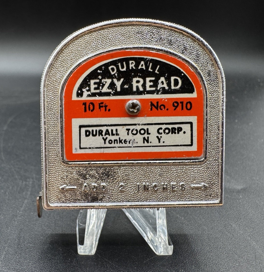 Vintage Durall Ezy-Read 10′ Tape Measure #910 10 Feet & Inches Yonkers NY Tool