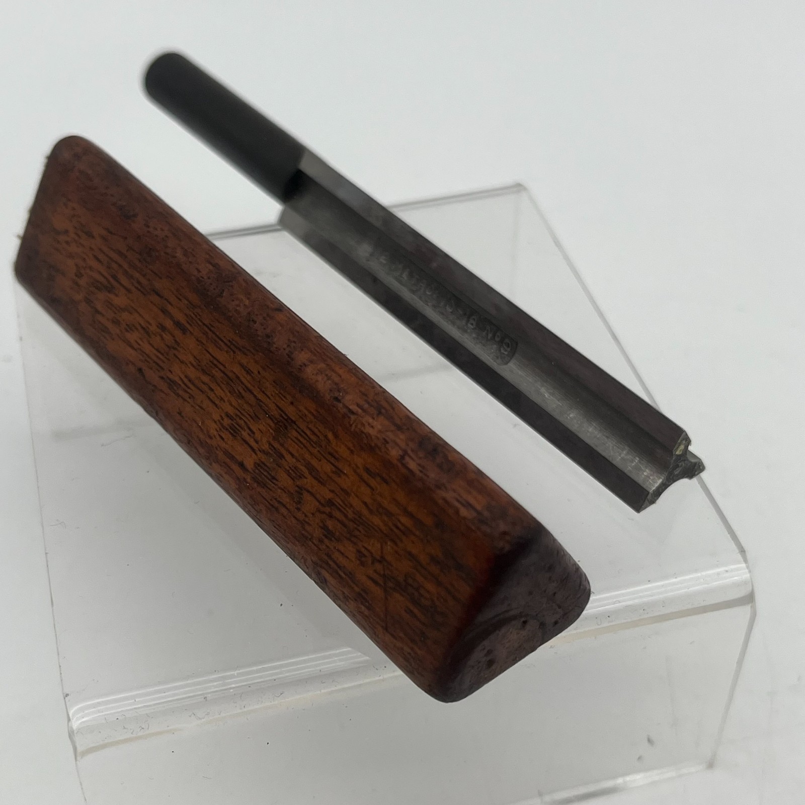 Vintage C.E. Johansson Precision V Groove Gauge Tool Wooden Sleeve Sweden