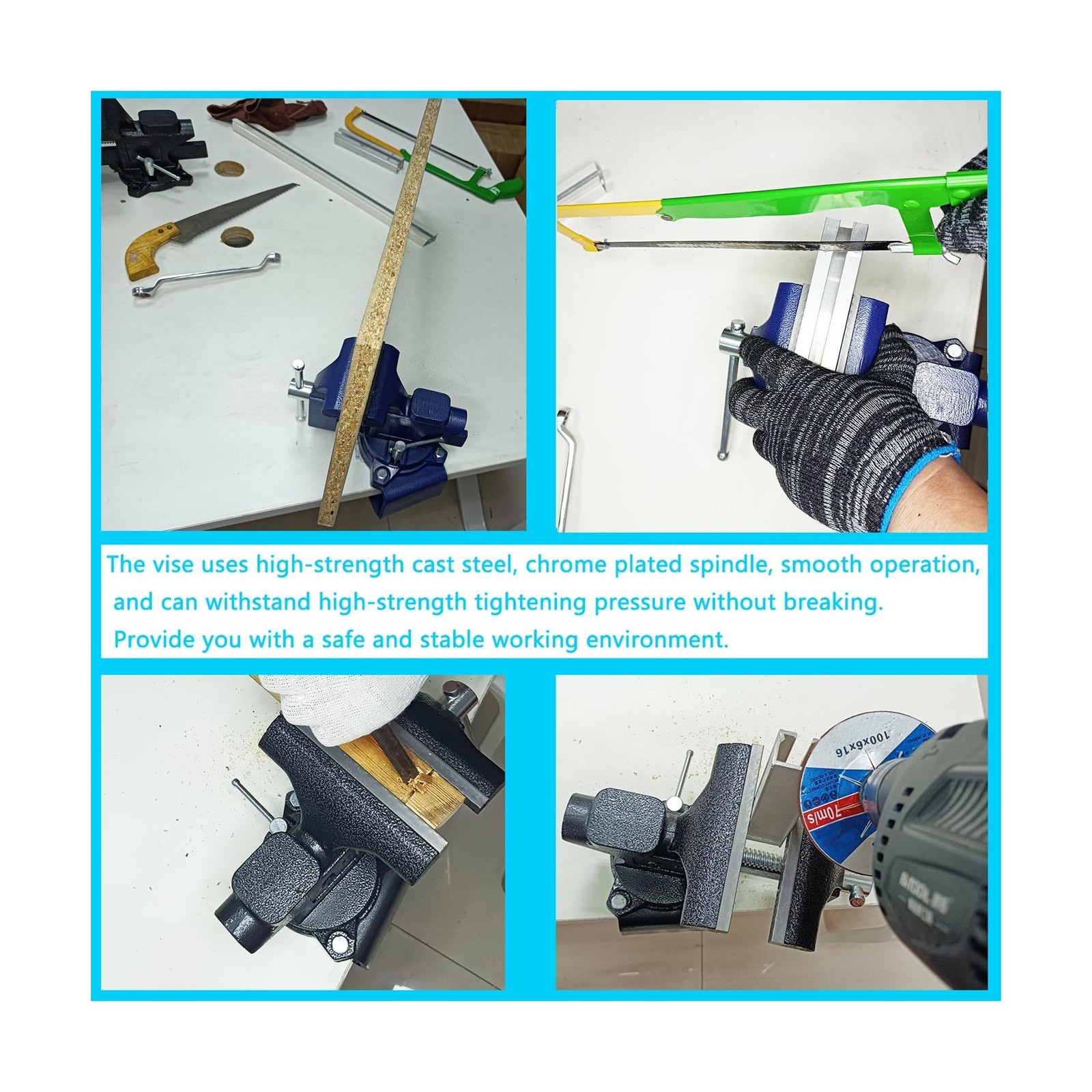 MYTEC 2-In-1 Bench Vise Heavy Duty for Workbench, 6.0″ blue, Up… USA FAST SHIP