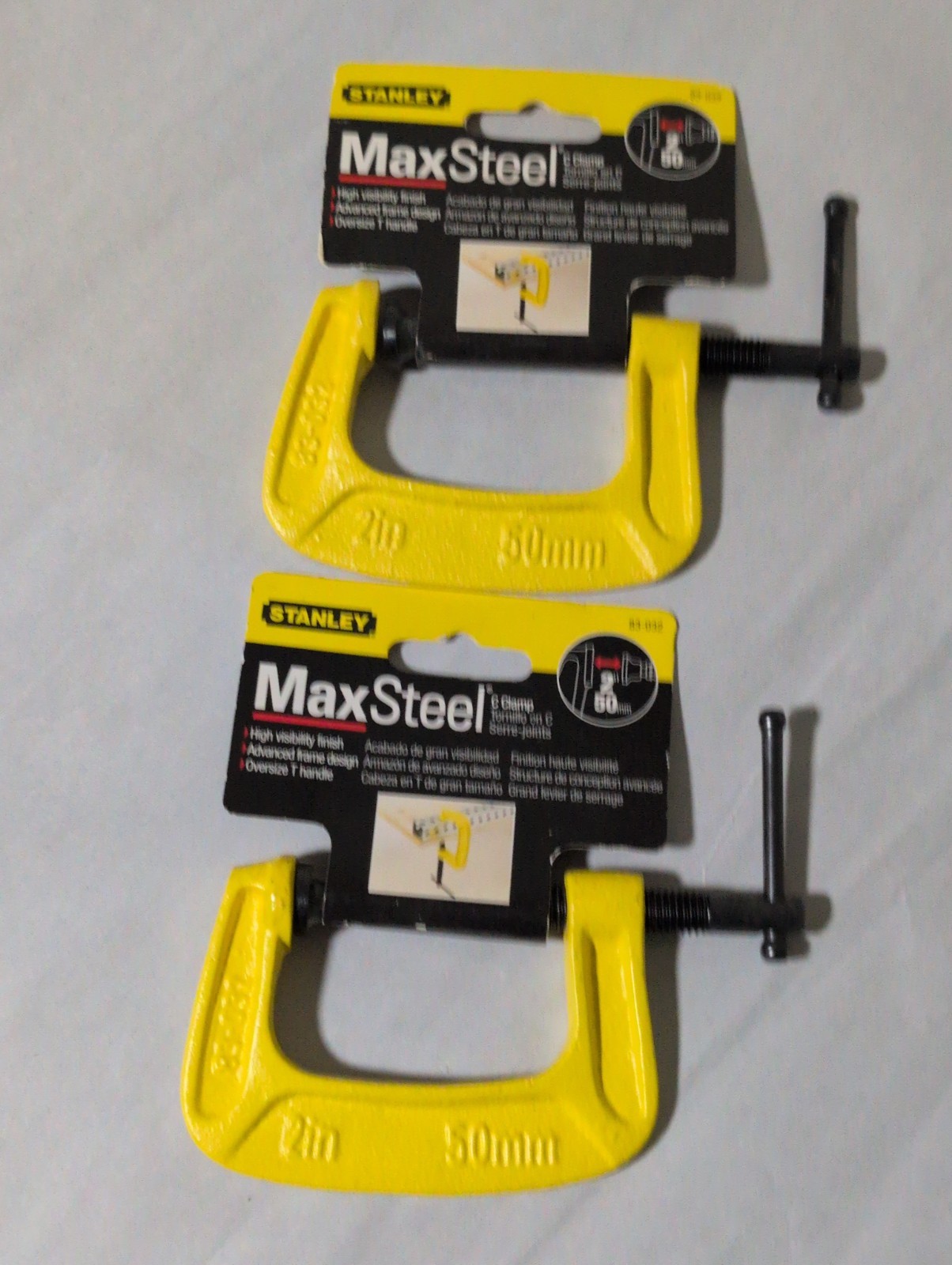 Stanley 83-032 2 Inch 50mm Vintage Woodworking Clamps Set of 2 Excellent
