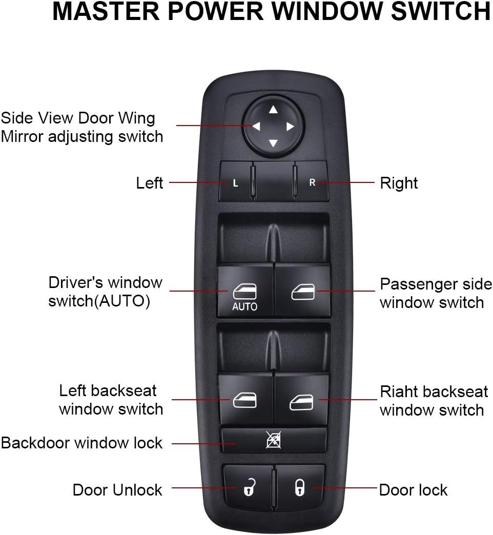 Master Power Window Switch Front Left Driver Side Compatible with Dodge