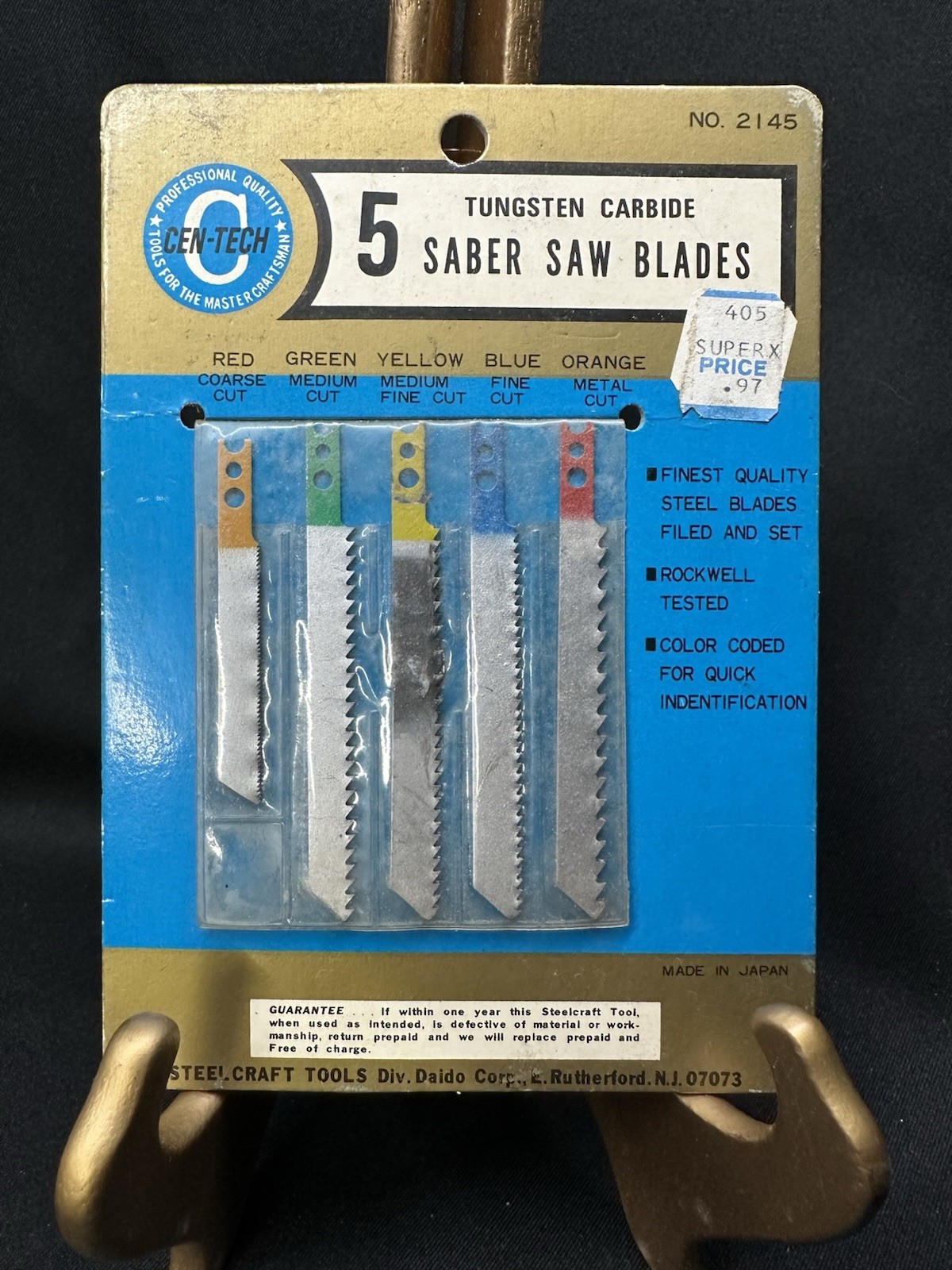 Vintage CEN-TECH 5 Piece Tungsten Carbide Saber Saw Blades No. 2145 (1/5 Used)