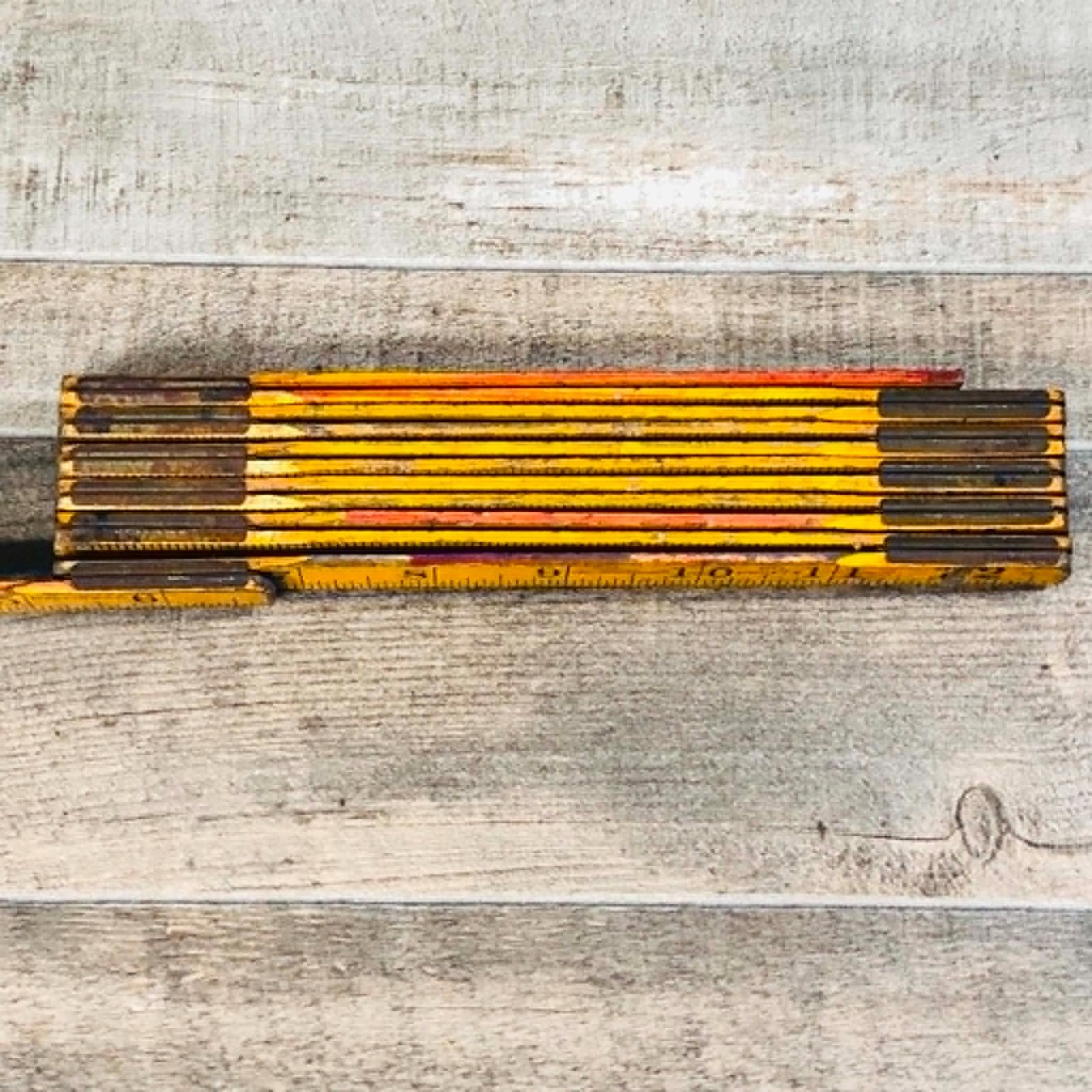 Vintage Master Rule Mfg Co 6 Feet Folding Wooden Ruler Zig Zag Carpenters Tool