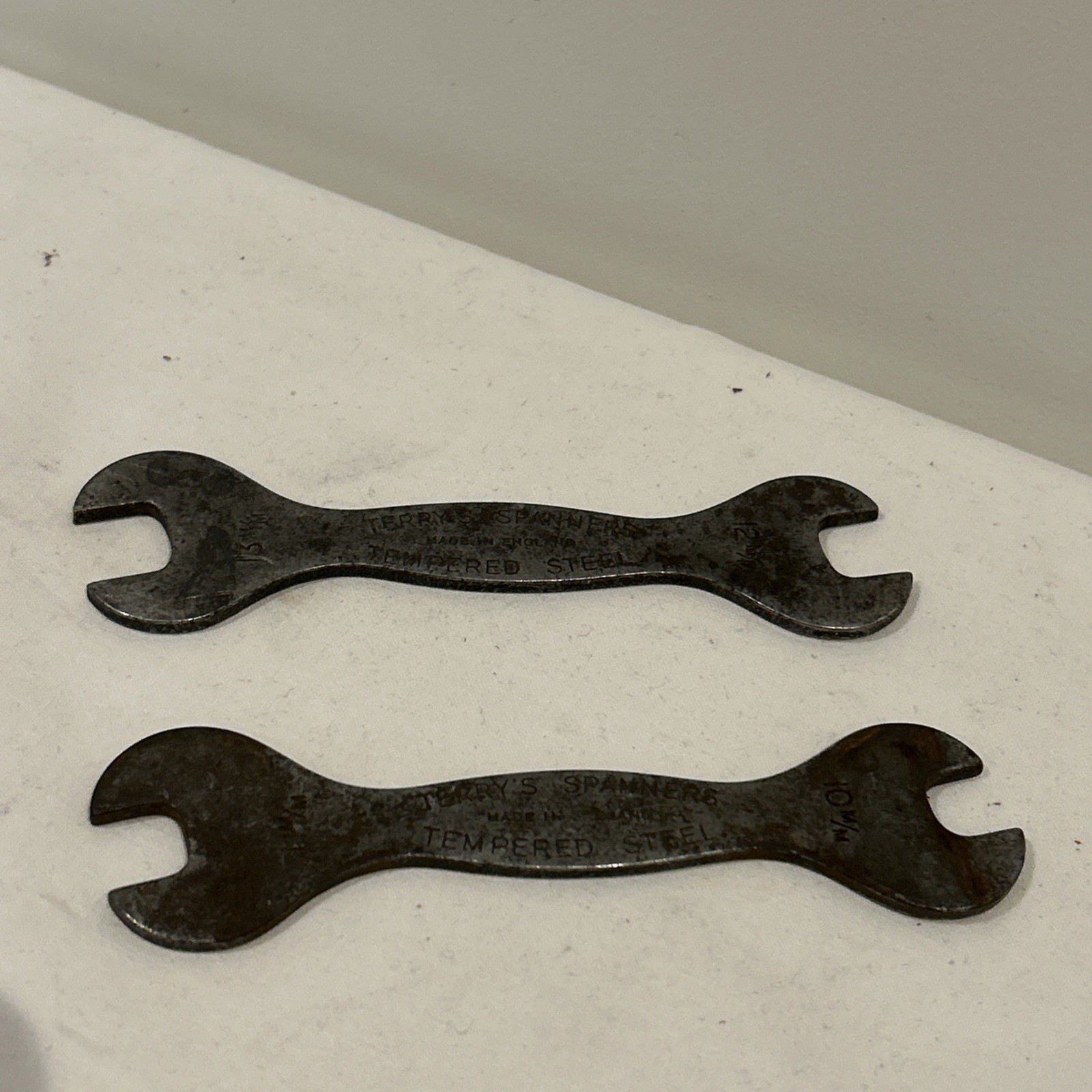 2 VINTAGE TERRYS SPANNERS FORD TOOLKIT SPANNER, COIL, SPARK PLUG SPANNER, RARE