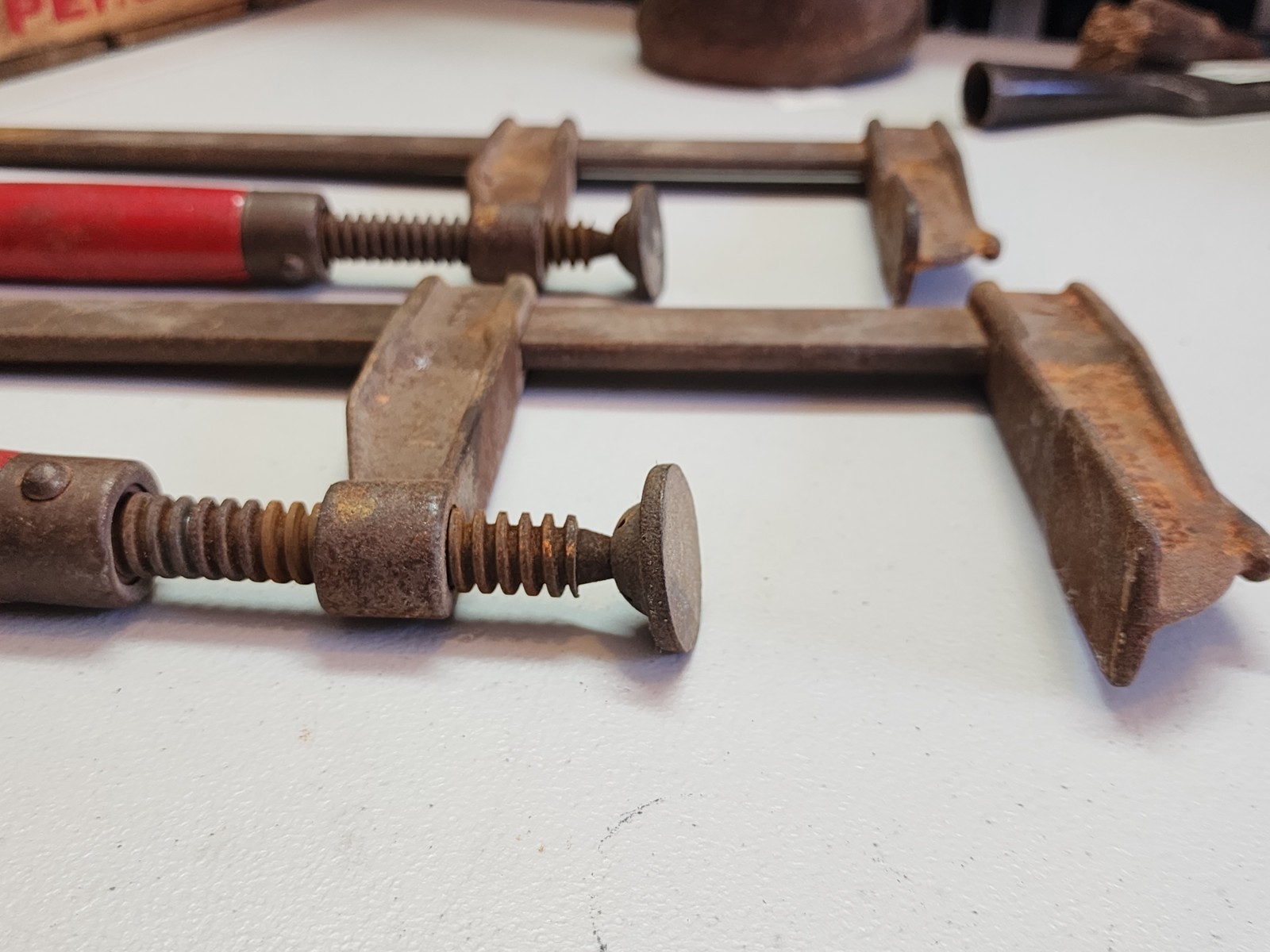 Pair of Vtg WETZLER CLAMP CO., NY, USA Sliding Bar Clamp No. 412, 12″ Open