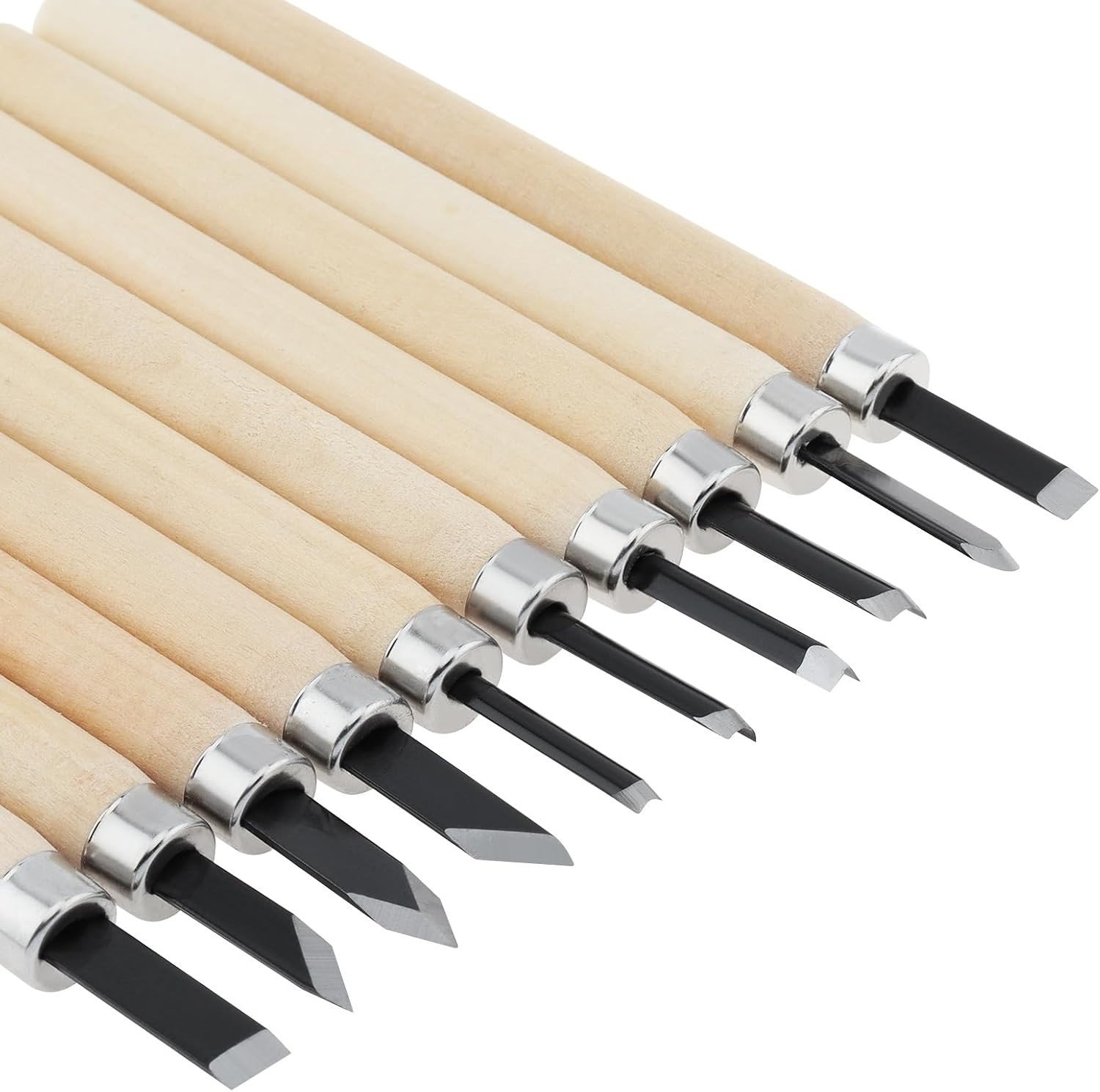 Professional Wood Carving Chisel Set – Carbon Steel Woodworking Tools 10Pcs