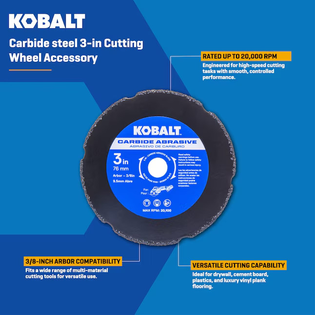 Kobalt Carbide steel 3-in Cutting Wheel Accessory