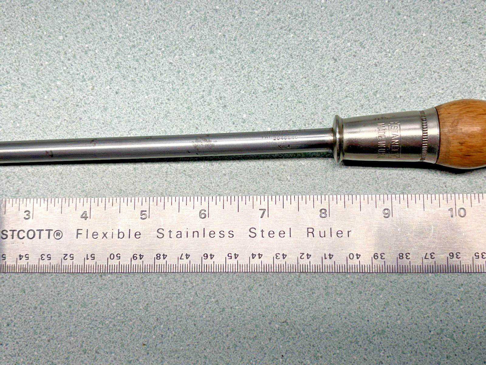 VTG. Stanley Wood Handle Phillips #4 Screwdriver PAT#2046837 USA NOS Large Size