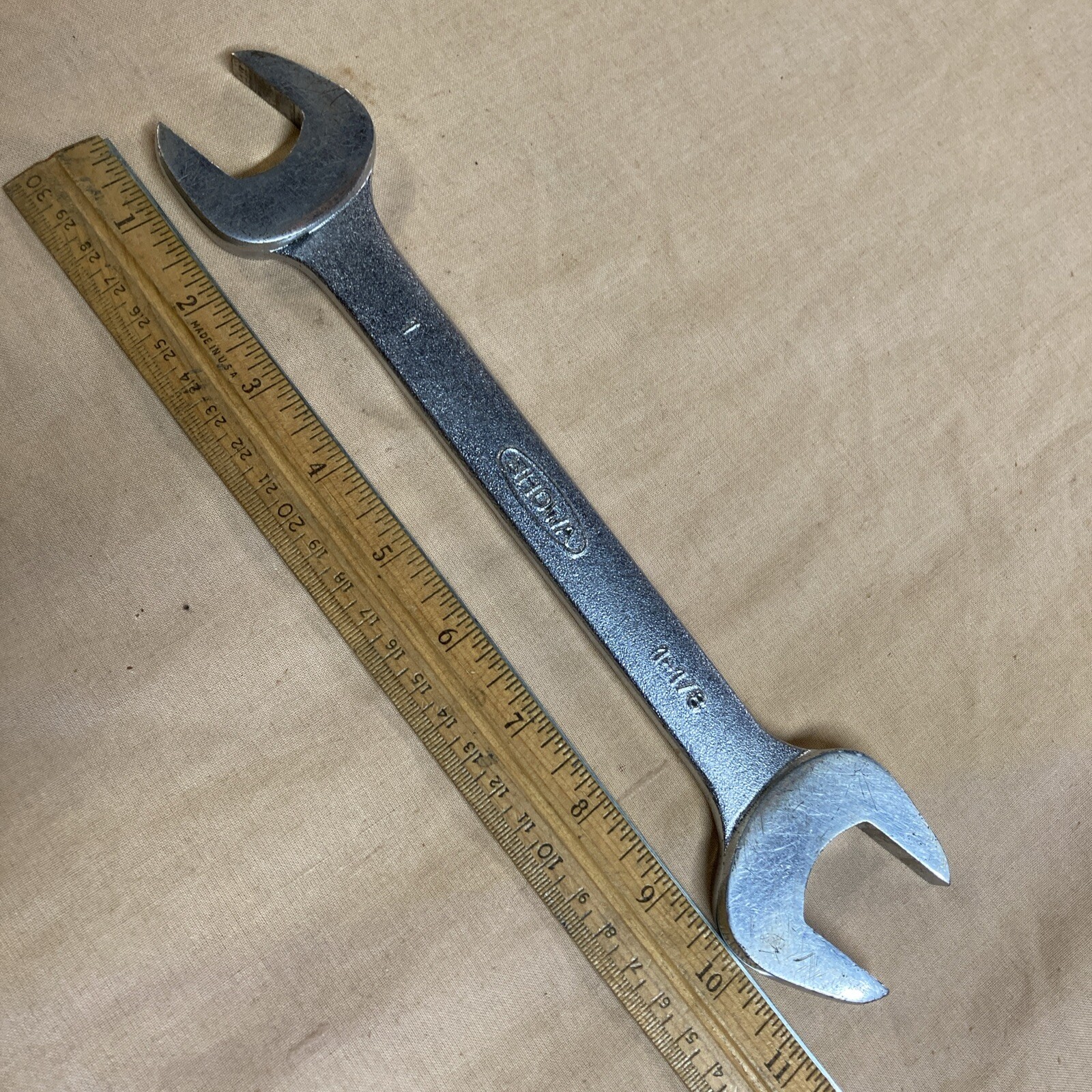 Showa 1 & 1 -1/8” Open End Wrench Number 52 Made In Japan ￼