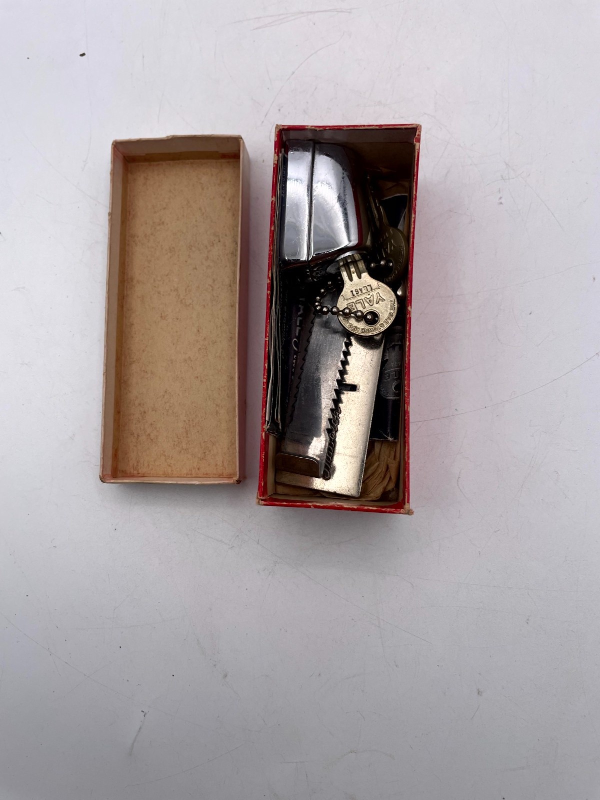 Vintage Yale L-107 Security Lock Travelok Silver Chrome 4.25″ Long Drawers Doors