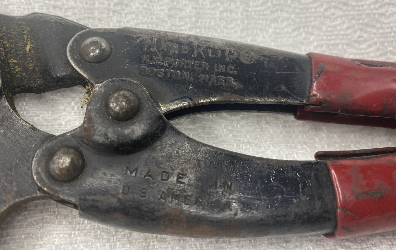 Vintage H.K. Porter Hand Klip Wire Cutter 9″ Heavy Duty Made in USA