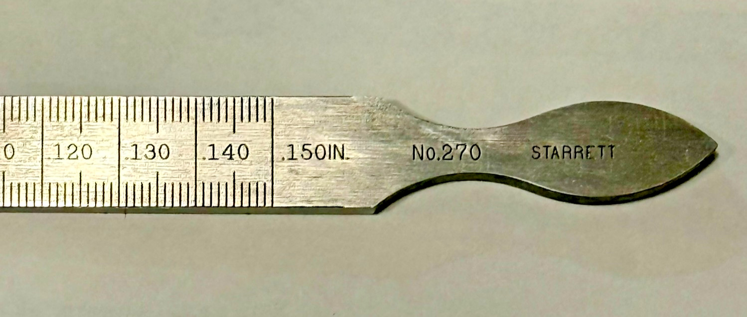 Vintage Starrett No. 270 Taper Gage 0.010″ – 0.150″ Machinist Measuring Tool USA