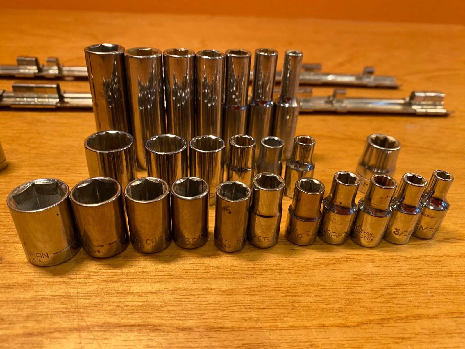 Vintage CRAFTSMAN 42-pc Ratchet/Socket Set, 1/4″ & 3/8″ Drive, 6-12 Pt, SAE, USA