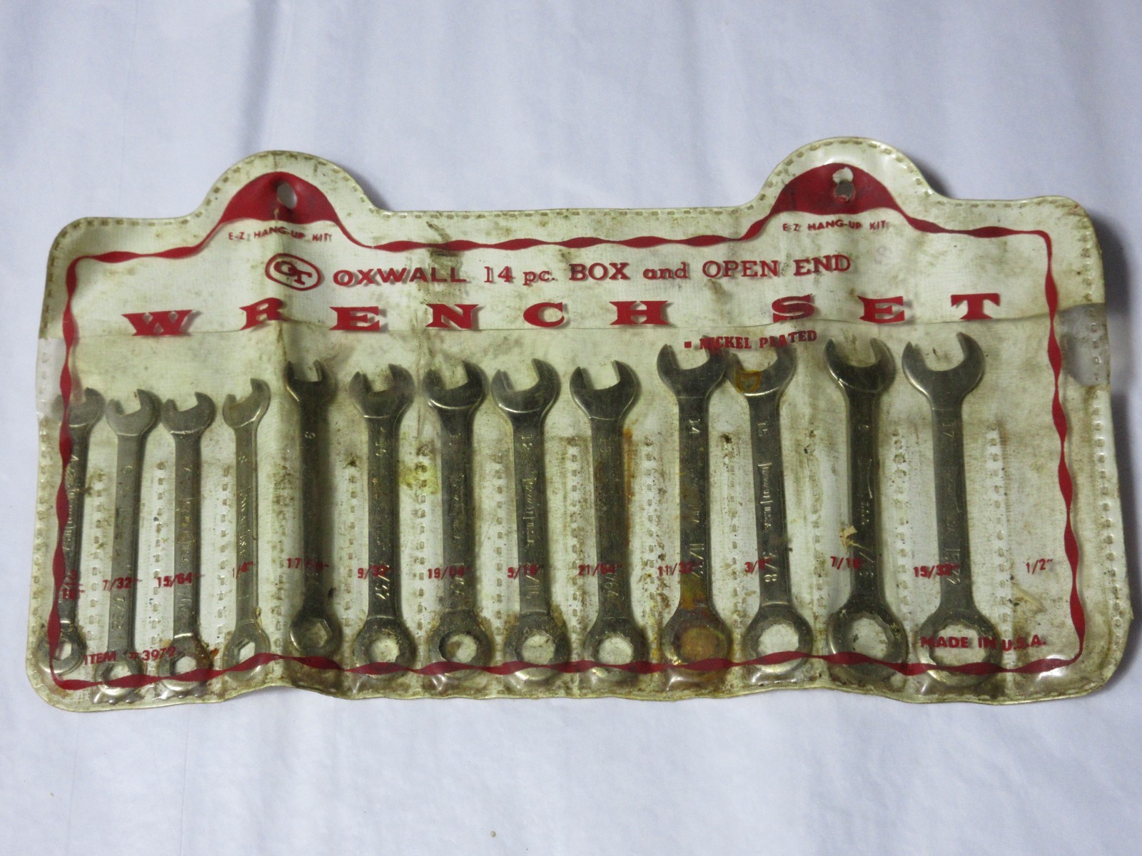 VINTAGE OXWALL BOX & OPEN END WRENCH SET ORIGINAL CASE