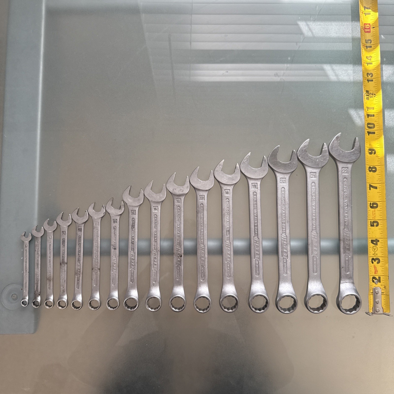 Vintage HAZET West Germany 16 Pc Metric Combination Wrench Set 6-22mm