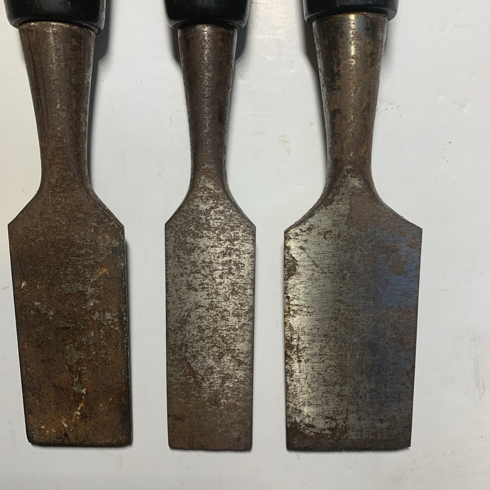 Vintage Stanley Steel Cap Wood Chisels No. 60 Set of 3- Made in USA